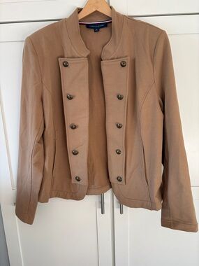 Tommy Hilfiger Women’s Tan Double-Breasted Military Blazer